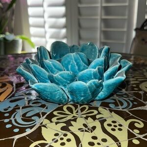 ARTICHOKE CERAMIC CANDLE HOLDER.